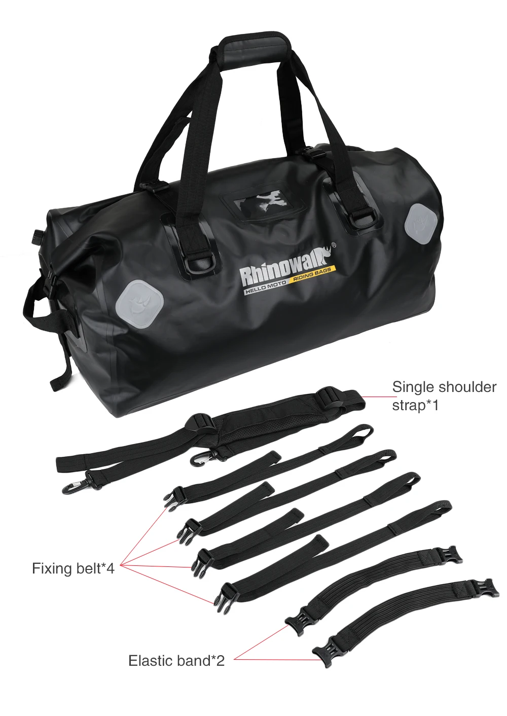 Rhinowalk 65L Cycling Motorcycle Trunk Bags Waterproof Rear Seat Bags Multi-functional Durable High Capacity Travel Luggage Bag (12)