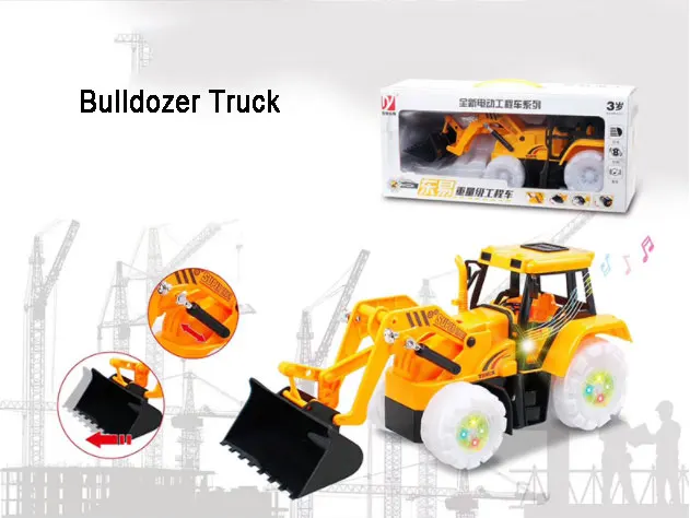 Bulldozer truck 29*11,5*15,5 см Моделирование RC бульдозер строительный грузовик, инженерный Транспорт модель с светодиодный музыкальный эффект детский Забавный подарок - Цвет: Bulldozer truck