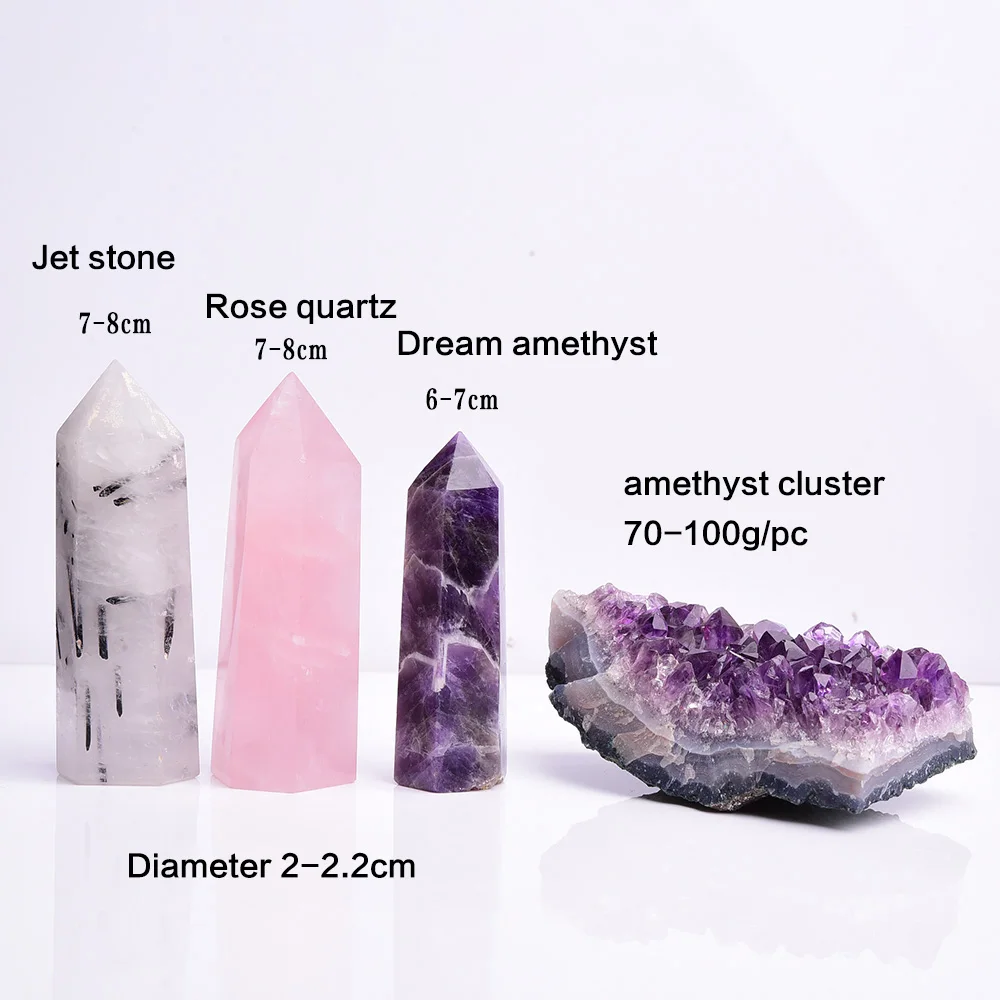 1set 100% Natural Crystal Point Mineral Ornament amethyst cluster Healing Wand Home Decoration Study Room Decoration DIY Gifts 1set 100% Natural Crystal Point Mineral Ornament amethyst cluster Healing Wand Home Decoration Study Room Decoration DIY Gifts