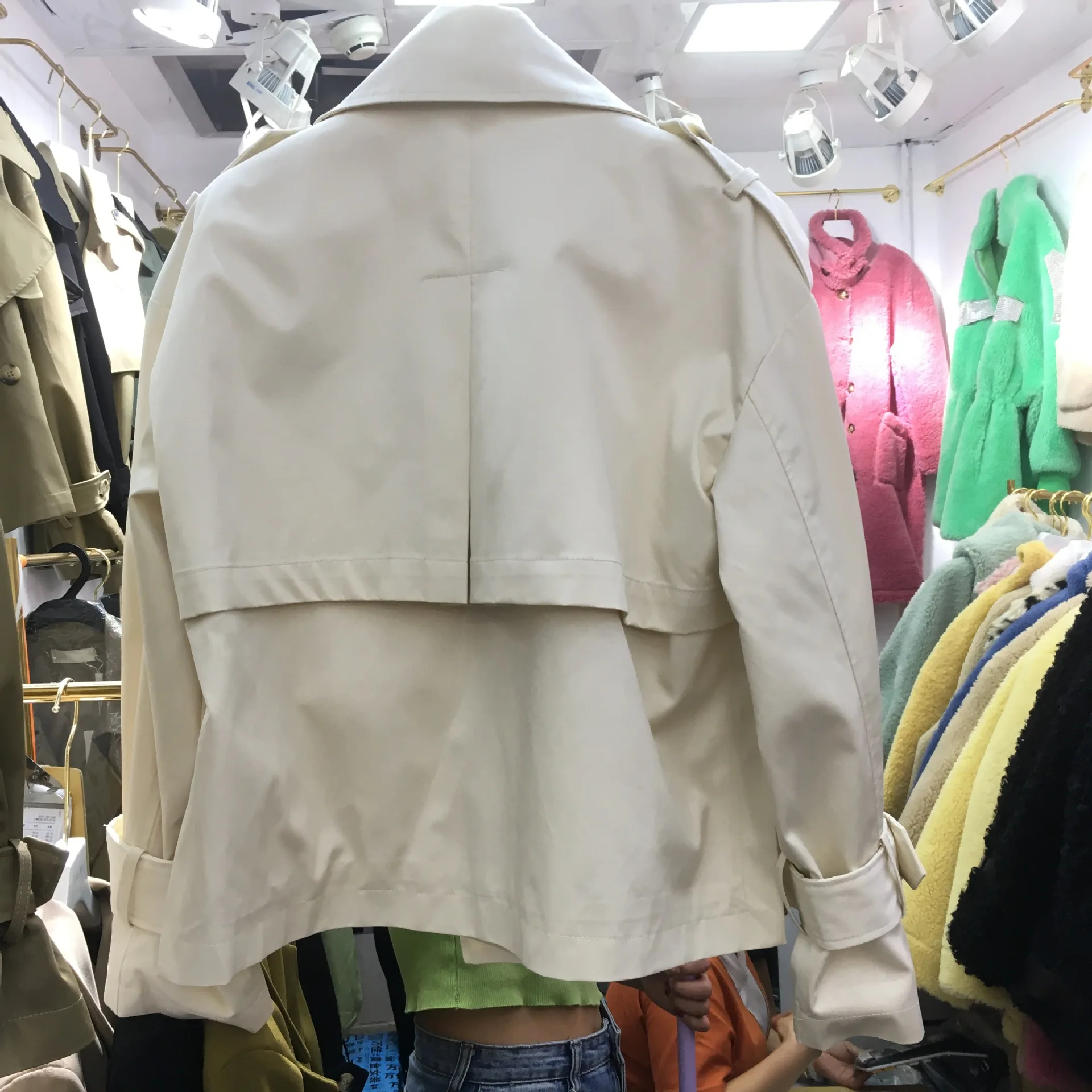 

2019 Autumn South Korea New Style Popular Trench Coat Women's Loose-Fit Versatile Casual Short-height Jacket Short Fashion