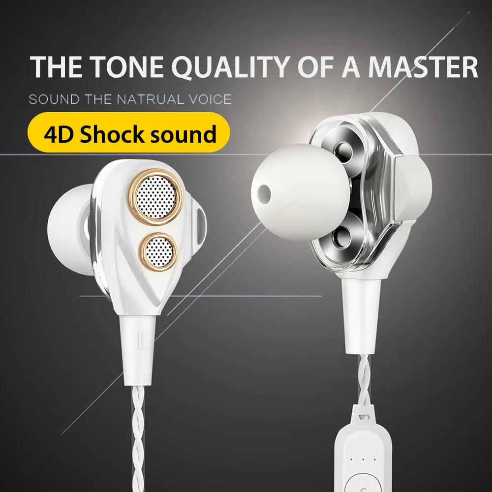 100% Оригинальные двойные динамические наушники с драйверами беспроводные Bluetooth