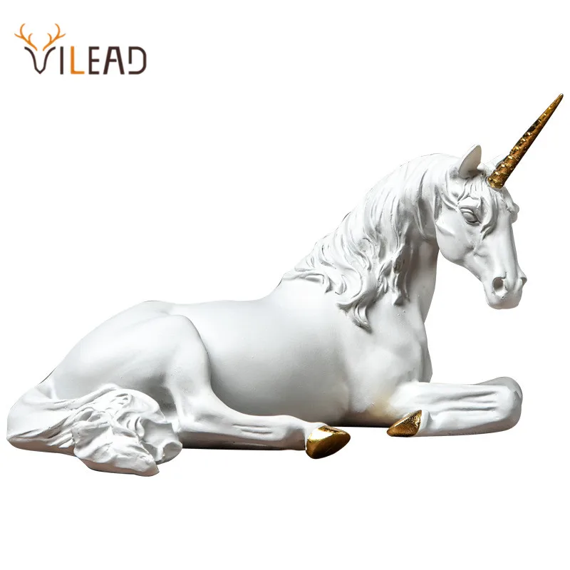Best Price free distribution 13" High Lying White Unicorn Garden