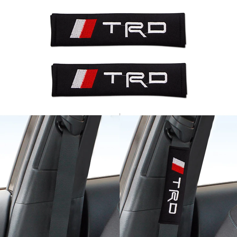 

2 PCS/set Seat Belts Covers Padding Breathable Cotton Belt Shoulder Sleeve For TOYOTA corolla TRD Sports Car-Styling Accessories