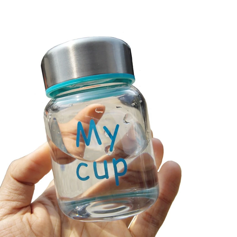 

Seal Leakproof High Temperature Glass Small Water Bottle Letter Print Resistance Portable