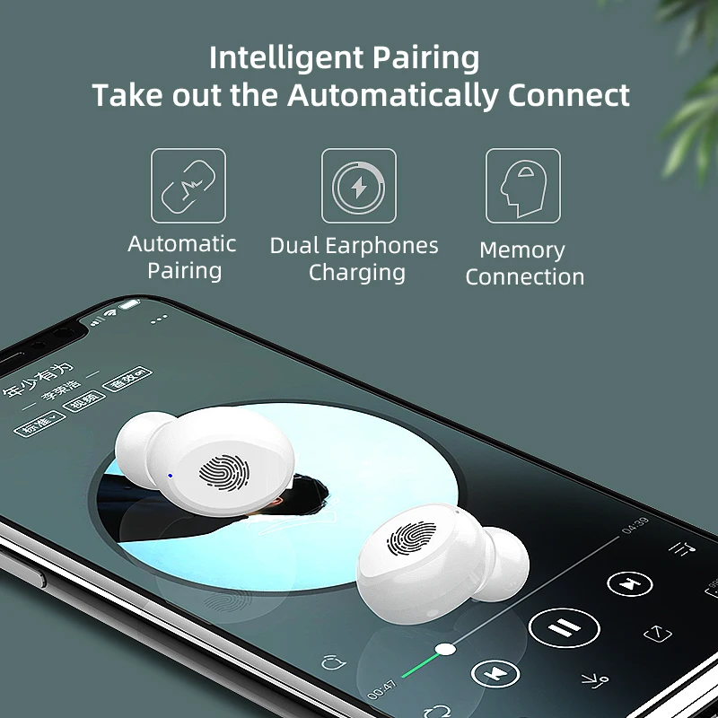 Беспроводные Bluetooth 5 0 гарнитура V8 HiFi стерео наушники 2000 мАч спортивные мини для
