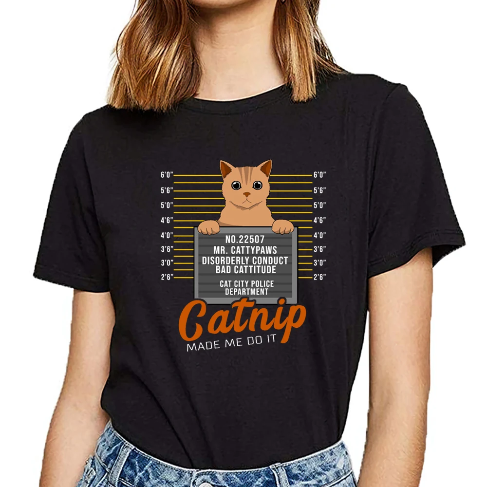 Tops T Shirt Women catnip made me do it 