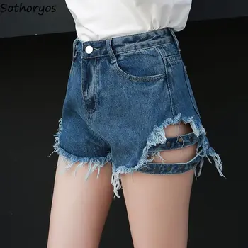 

Shorts Women Streetwear Solid Denim High-waist Female Summer 2019 New Trendy Student Loose Leisure All-match Womens Trousers