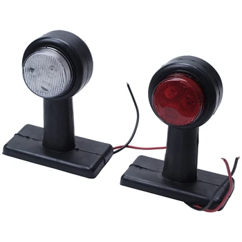 

1 Pair Truck Trailer Caravan 12V/24V Led Double Side Marker Clearance Light Warning Lamp Red&White