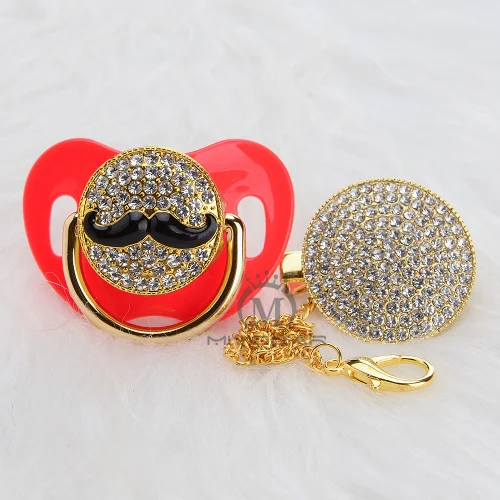 MIYOCAR BLING Золотые Серебряные Усы Соска и соска клип уникальный дизайн для ребенка SGS сертификат Безопасный и уникальный AMOU - Цвет: AMOU-5   0-6M