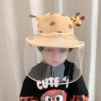 

Kid Sun Protective Anti-Flog Anti-Droplet Hat With Protective Face Shield Cap Deer Shape Cap Removable Face Covering Bucket Hat