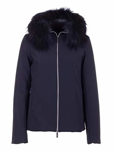 Rrd Piumino Winter K Lady Fur, Cappuccio in Vera Pelliccia, Nero(48