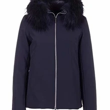 Rrd Piumino Winter K Lady Fur, Cappuccio in Vera Pelliccia, Nero(48