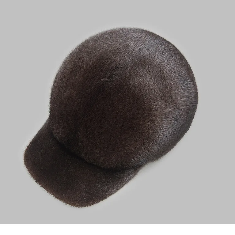 Новая натуральная норковая меховая шапка с козырьками шапка из настоящего меха Мужская настоящая меховая шапка зимняя Розничная OEM
