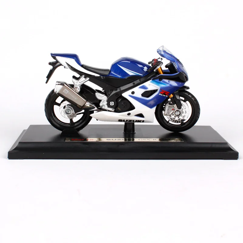 1:18 Suzuki GSX-R1000 Motocicleta Modelo Modelo Diecast Juguete Regalo para Niños Azul Bike 