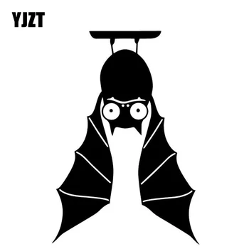 

YJZT 10.9CM*15.9CM Bats Hanging Upside Down Pattern Decor Car Trunk Car Sticker Vinyl Decal Black/Silver C4-2736