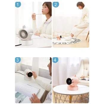 

2019 Portable Bed Head Heater Can Shake Head Mini Desktop Cartoon Aircraft Heater Shape Office and Home Heater Desktop Gifts