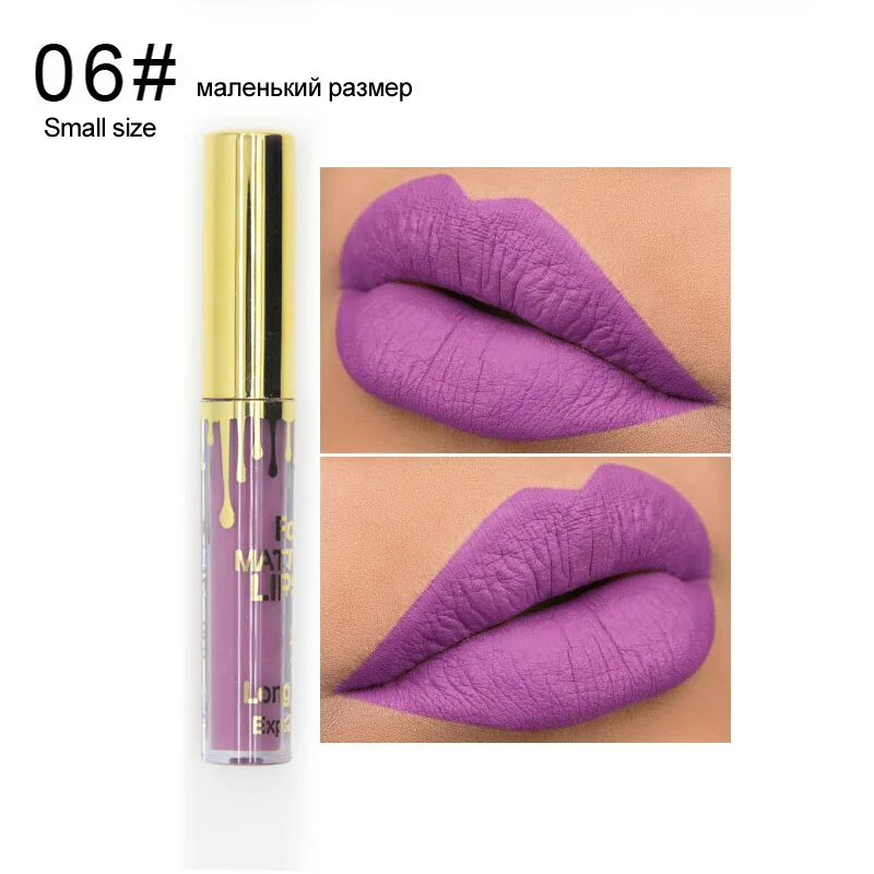 small size 6 Косметика для губ Матовая жидкая губная помада макияж маленький размер водонепроницаемый бархатный блеск для губ Макияж шелковистый блеск для губ Гладкий Карандаш для губ - Цвет: small size 6