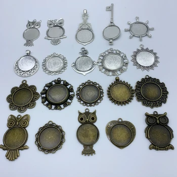 

2Pcs 25mm Alloy Cabochon Settings Glass Cabochon Metal Cameo Base Setting For Jewelry Making DIY Pendant Bracelet Accessory