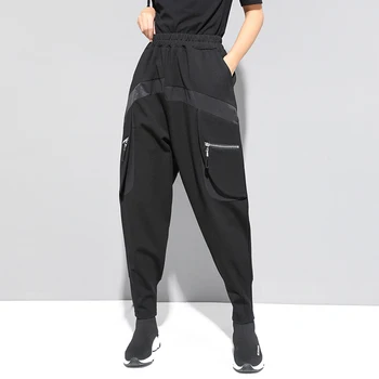 

High Waist Pants Spring and Autumn The New Women Pants Stretch Pocket Fashion Casual Cargo Pants