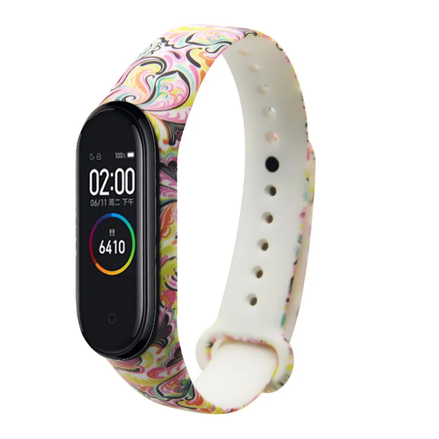 Браслет mi band 4 3 Силиконовый ремешок для печати фотографий браслет mi band 3 4 ремешок correa модный спортивный ремешок для xiaomi mi 4 3