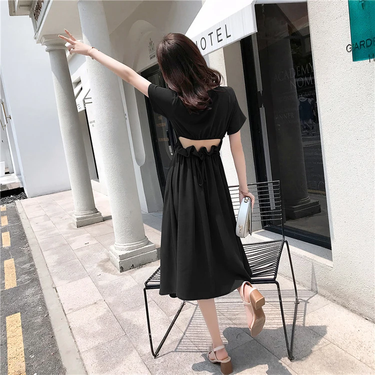 High quality summer women lacing long dress Short Sleeved Display waist lace up bodycorn dress DV474