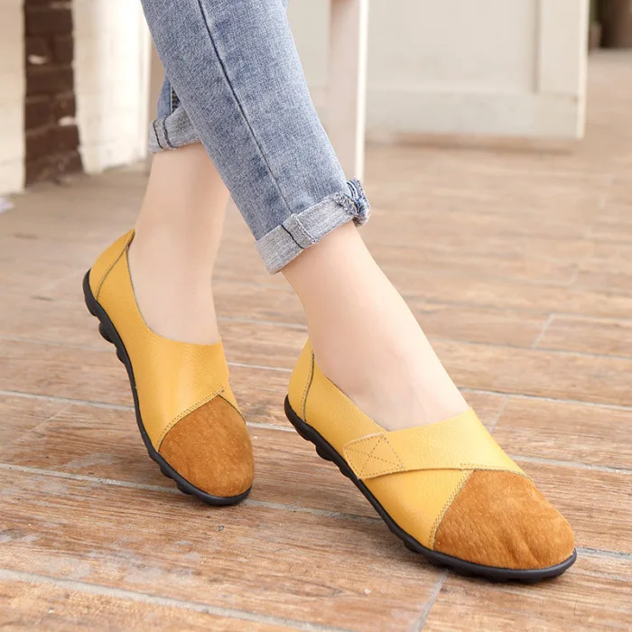 Women Suede Loafers Comfy Slip-on Soft Sole Casual Breathable Flats Shoes C55