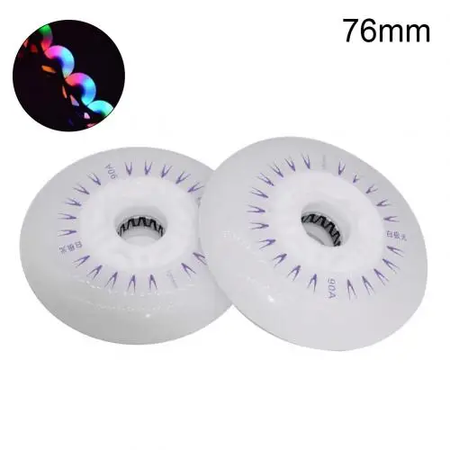 Multi Color 76mm Комплект из 2 предметов, детская одежда на рост 80, 76/72 мм встроенный Инлайн ролики с расположением колес колесики Скорость кататься на коньках светодиодный Раздвижные каток мигающий светильник крутящихся колесиках - Цвет: Multi Color 76mm
