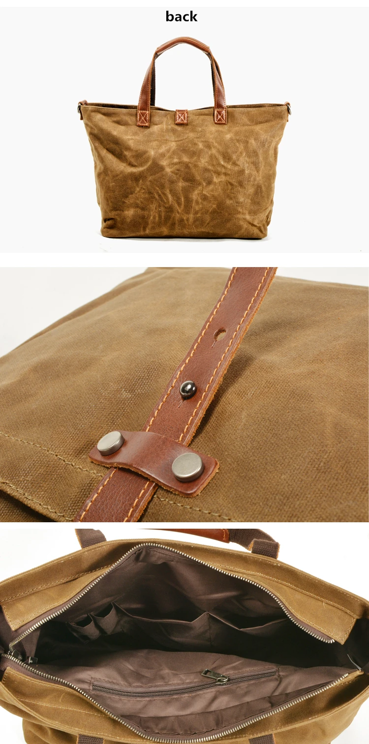 Large Capacity Show of Woosir Waxed Canvas Tote bag