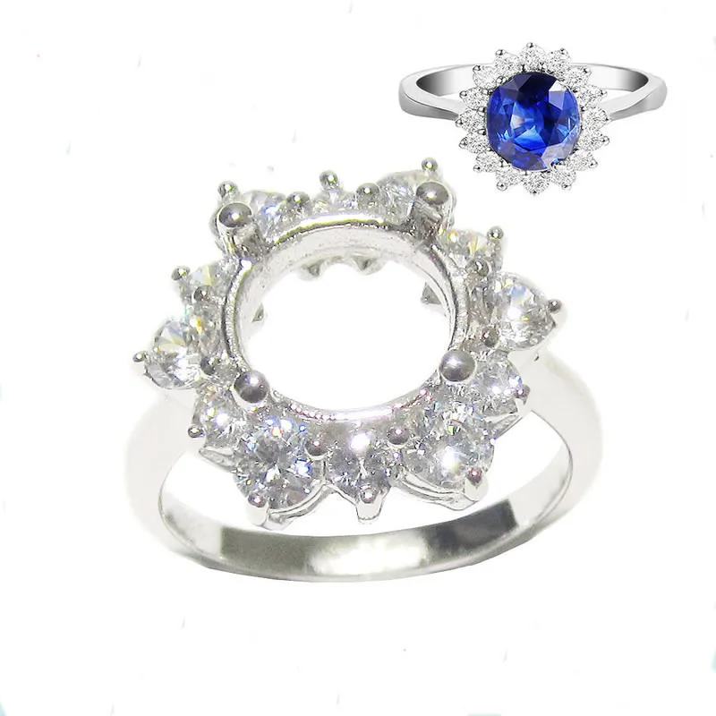 

Beadsnice ID27359 Silver Jewelry Findings Sterling Silver Ring Setting Diy Rings Semi Mount Ring Settings Round