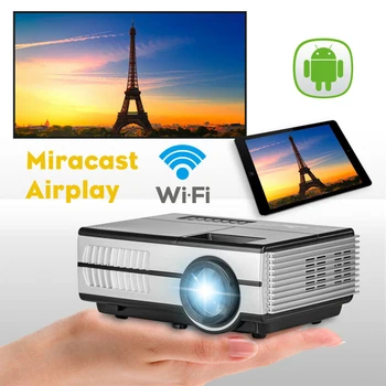 

Small Projector Portable WiFi Android 6.0 Home Theater for 1080P Video Proyector 1500 Lumens Phone Video 3D Beamer
