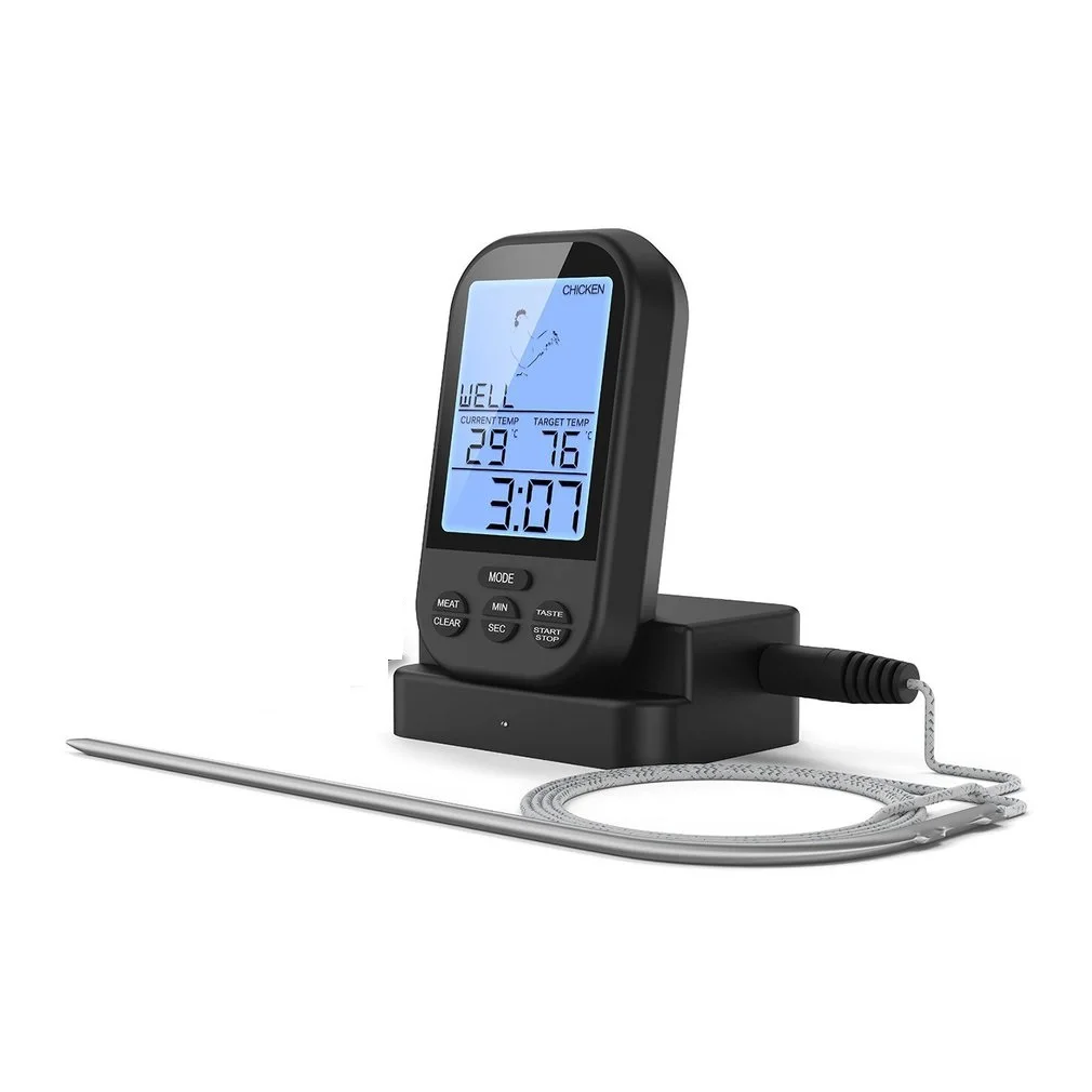 Digital BBQ Thermometer Wireless Kitchen Oven Food Cooking Grill Smoker Meat Thermometer with Probe & Timer Temperature Alarm Digital BBQ Thermometer Wireless Kitchen Oven Food Cooking Grill Smoker Meat Thermometer with Probe & Timer Temperature Alarm