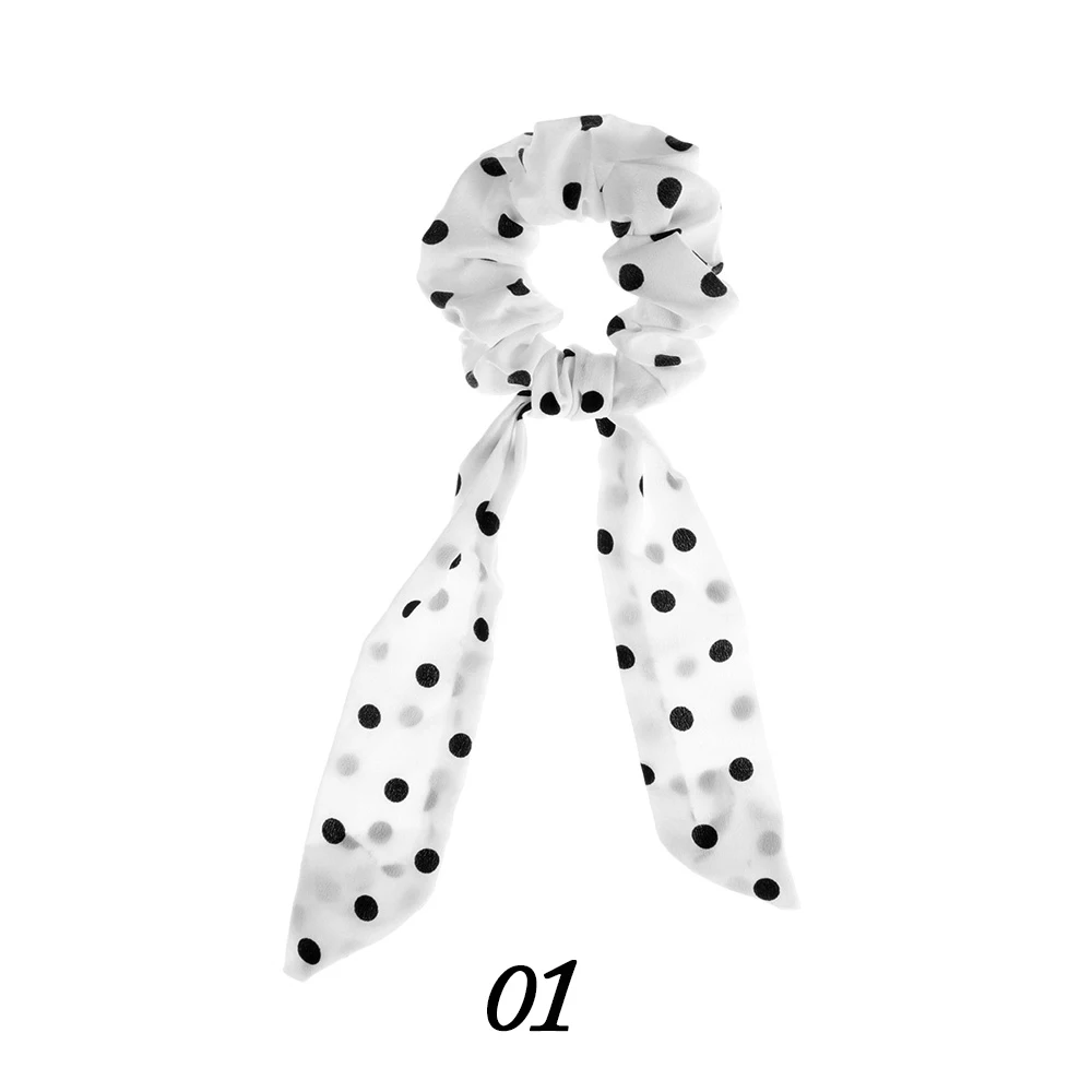 Style A (01) Для женщин Цветочный принт обтянутая тканью; эластичная лента для волос, бабочка шарф в богемном стиле, с повязкой на голову с бантом для волос Резиновые Амортизаторы для девочек резинки для волос аксессуары - Цвет: Style A (01)