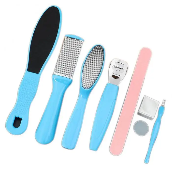 

8Pcs/Set Manicure Foot Care File Set Dead Hard Skin Callus Remover Scraper Pedicure Rasp Tools Feet Care Tool Kit Foot Care Tool