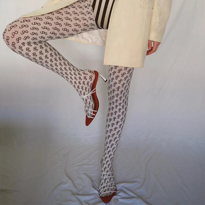 Стиль She, белые узкие чулки с принтом, брюки-карандаш, Женские Удобные леггинсы, стиль, брюки, популярная Весенняя мода
