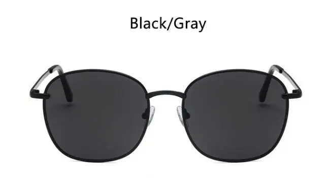 black gray Новинка, модные большие круглые солнцезащитные очки, сплав, золотой, черный, зеркальные, Wo, мужские, s, солнцезащитные очки, женские, Роскошные, брендовые, оттенки, мужские очки, UV400 - Цвет линз: black gray