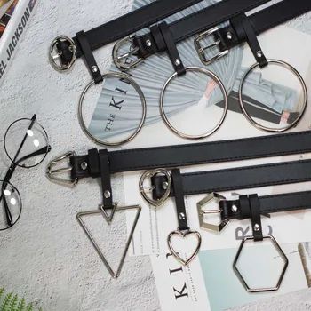 

Fashion Women Black Belt Metal Buckle Jeans Strap Female Leather Belt for Women statement trendy 110cm