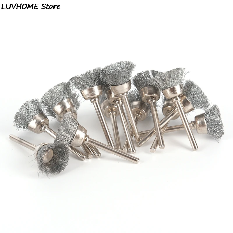 Wire Brush Polishing Wheel Stainless Steel Wire Brush Wire Brush Set Wire Cleaning Brush 15pcs/Set Wire Brushes Metal Rust Removing Steel Wire Wheels With Shank Pole Flat Copper Wheels Polishing Brushes Set