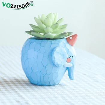 

Succulent Plants Cute Animal Planter Flowerpot Resin Indoor Plant Pot for Succulents Home Small Bonsai Pot Suculentas Doniczka