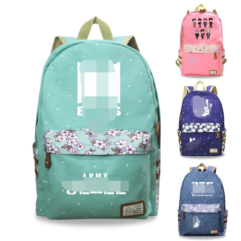 

Kpop bangtan boys backpack school bag canvas high quality printing large capacity fashion bangtan boys kpop stationery bag
