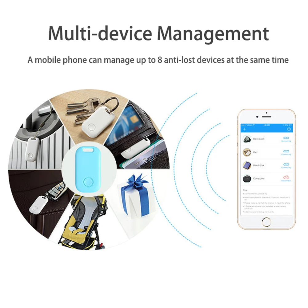 gps локатор pet искатель автомобильных ключей Bluetooth Анти-потерянное устройство Подключение приложения двунаправленный сигнал тревоги в одно касание найти локатор трекер