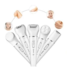 Kemei 5 в 1 Электрический эпилятор Дамская безболезненная Бритва для волос портативный триммер для бровей тела носа бикини