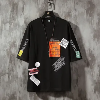 

Loose-Fit Half Sleeve Men's T-shirt Sports Comfortable Handsome Pattern Printed Design Men's Black T-shirt Summer New Listing