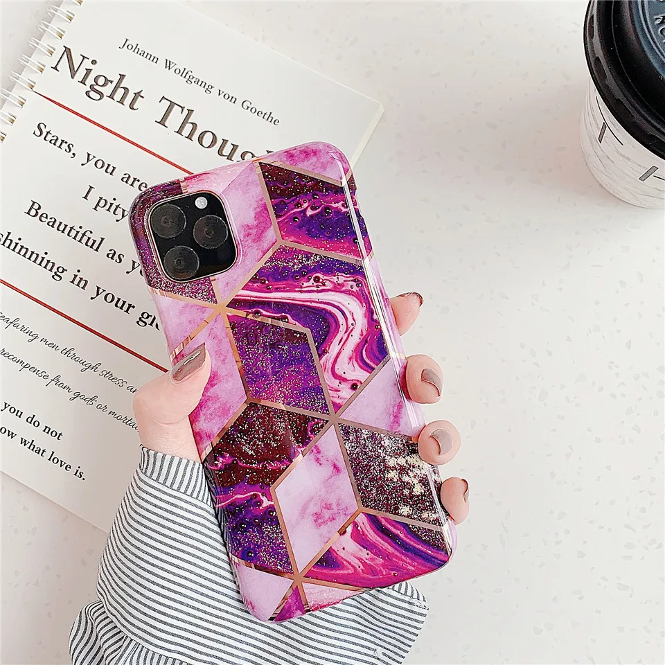 Синий, розовый, мраморный чехол для телефона Coque Funda, чехол для Apple iphone 10 Xs max, чехол s, XR, X, 8, 7 plus, 6, 6s plus, чехол для iphone 11 pro max - Цвет: 22