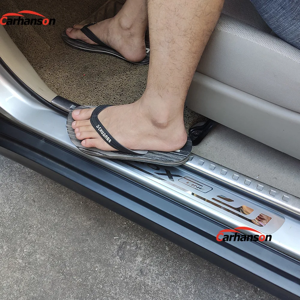 Car Styling Accessories For Kia Rio 3 4 5 X Line Door Sill Threshold Scuff Pedal Protector Stainless Steel Trim  2015 2017 2021