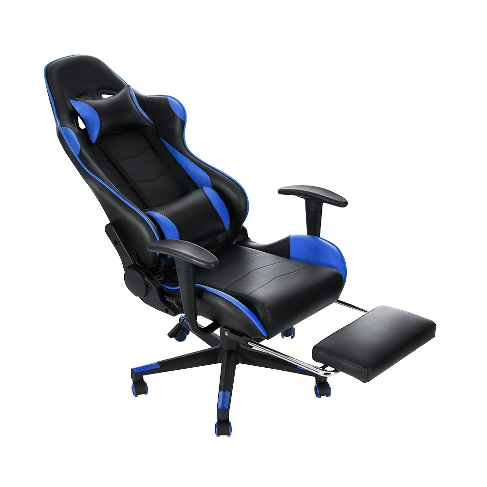 Gaming Sport Chair Swivel Gas Lift Lockable Reclining Chair with 5 Wheels Office Chair Adjustable Seat Height Pu Leather Seater