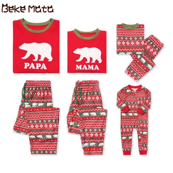 

Family Matching Pajamas Christmas Bear Print Family Matching Sets Long Sleeve Family Look Mother Daughter Father Son Clothes