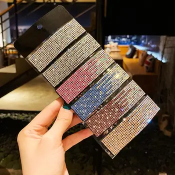 

Sweet Colorful Rhinestone Square Hairpins Headwear Hair Clips for Women Lady Barrettes Headbands Fashion Korea Hair Accessories