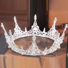 Серебряные короны невесты кристаллы свадебные диадемы аксессуары для волос
