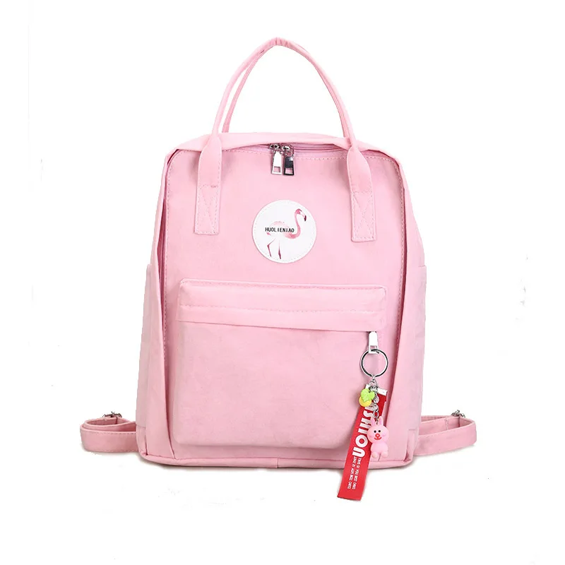Рюкзак стиль замшевый рюкзак милый кулон женская школьная сумка сплошной цвет международная торговля Фламинго дорожная сумка