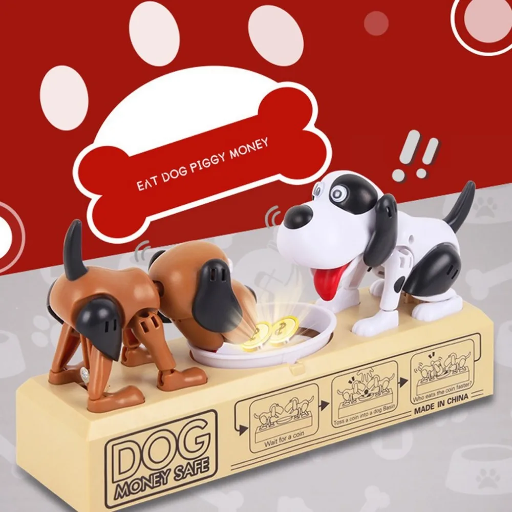 Мультфильм роботизированная собака электронные монеты копилка Забавный Автоматический депозит сохранение коробка День рождения детей подарок